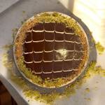 Dubai Chocolate Baked Cheesecake