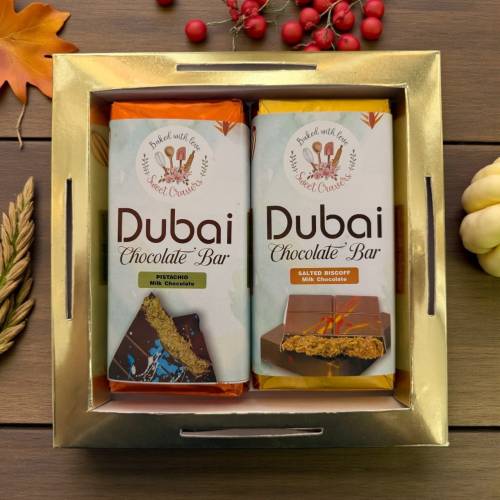 Dubai Chocolate Pack of 2 - Milk Pistachio & Biscoff