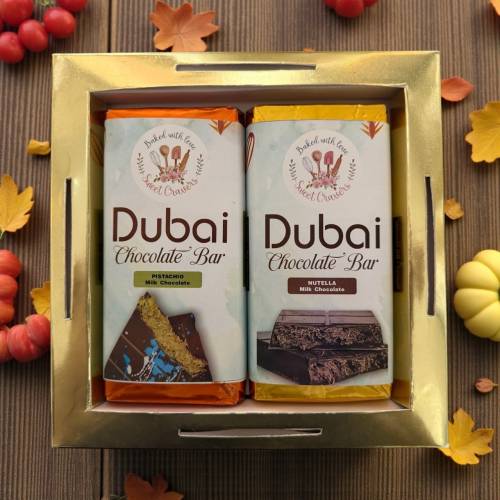Dubai Chocolate Pack of 2 - Milk Pistachio & Nutella