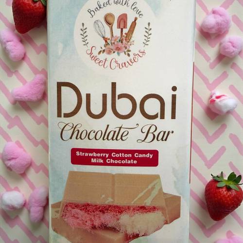 Dubai Chocolate Strawberry Cotton Candy Milk Chocolate Bar